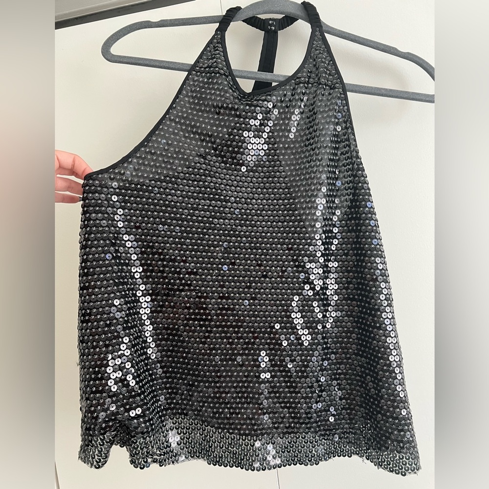 Sequin going out razorback top
